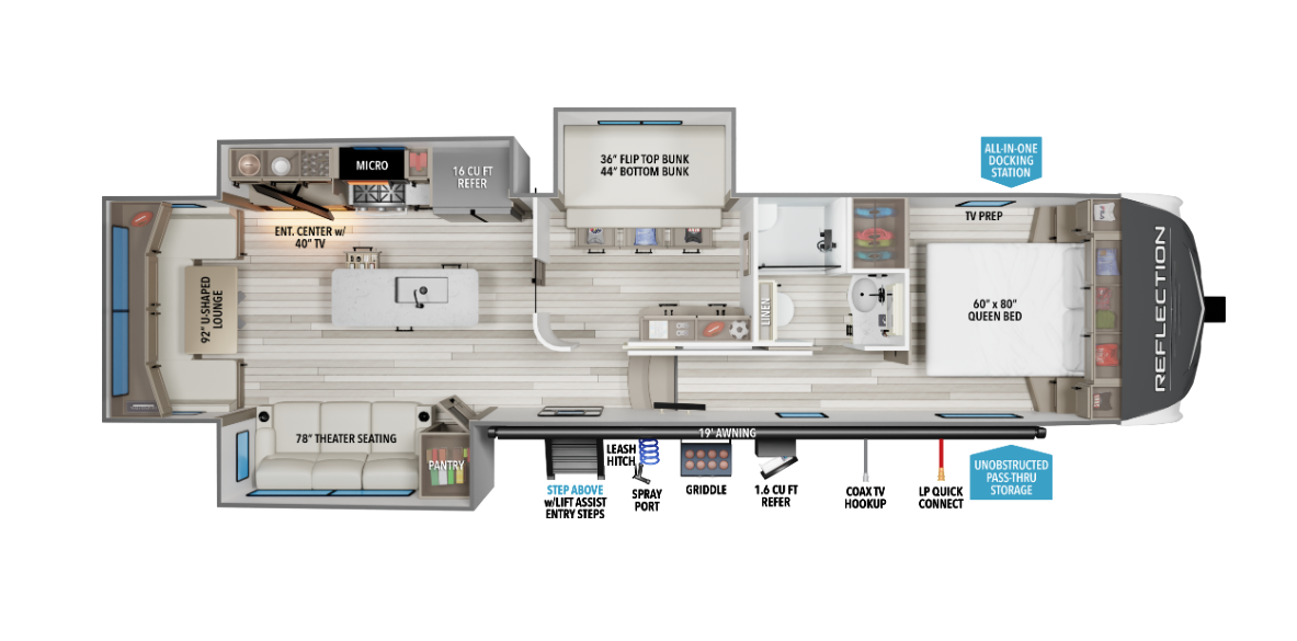 View 2026 Grand Design Reflection 324MBS complete specs and manufacturer brochures