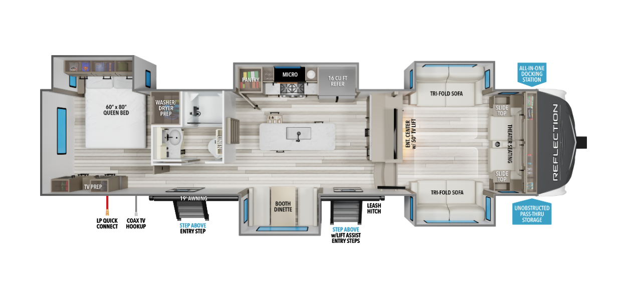 View 2026 Grand Design Reflection 360FLS complete specs and manufacturer brochures