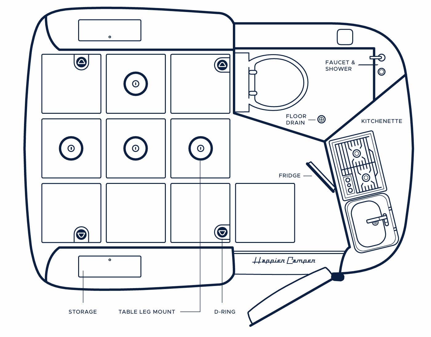 View 2026 Happier Camper HC1 Studio Adventure complete specs and manufacturer brochures