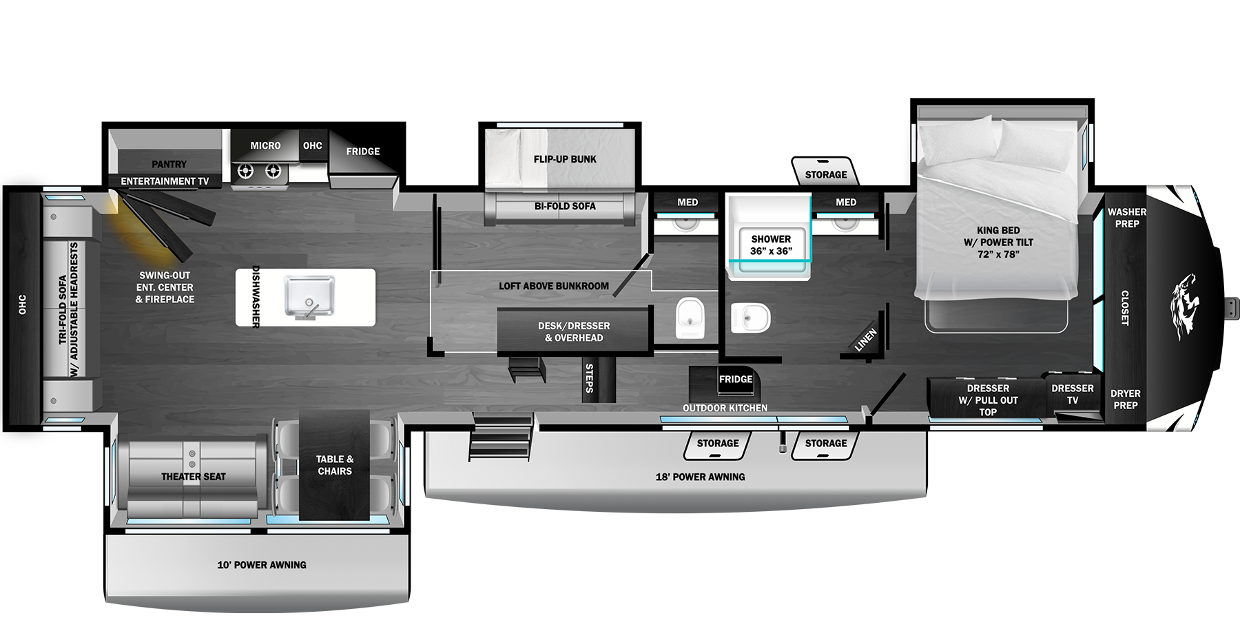 View 2026 Highland Ridge Open Range 3X 372MBH complete specs and manufacturer brochures