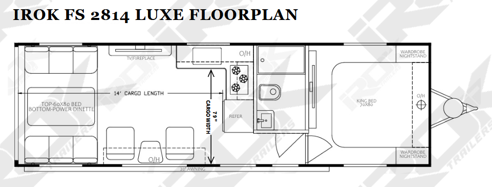 View 2026 Irok Trailers FS Luxe 2814 complete specs and manufacturer brochures