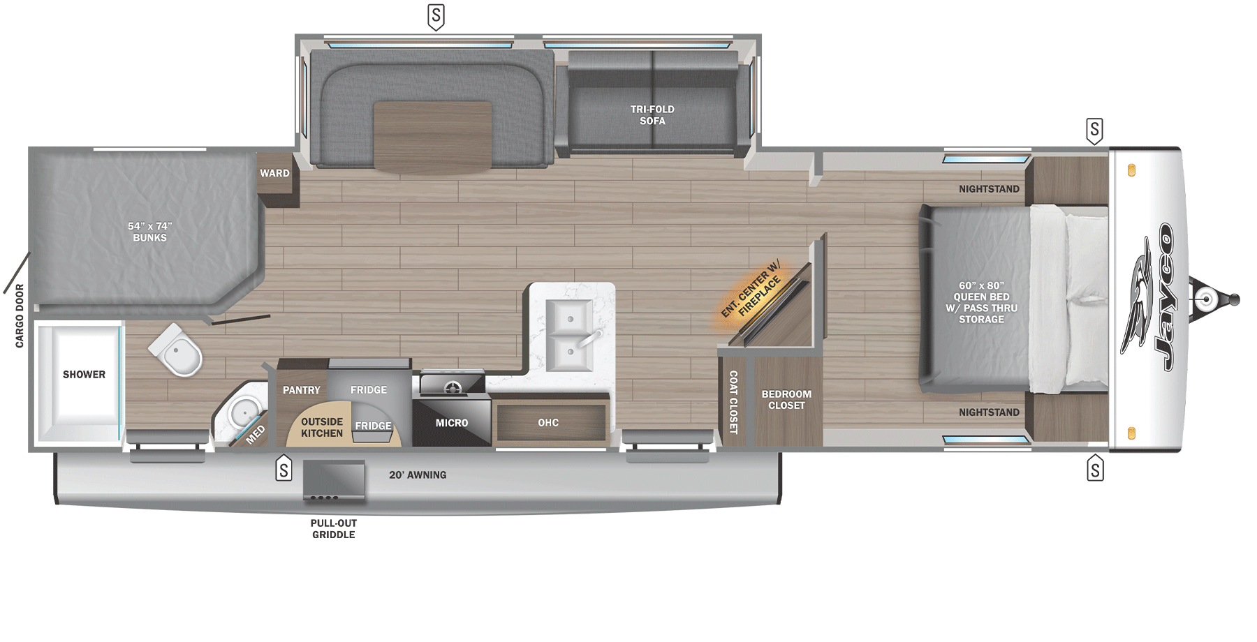View 2026 Jayco Jay Feather 29BHB complete specs and manufacturer brochures