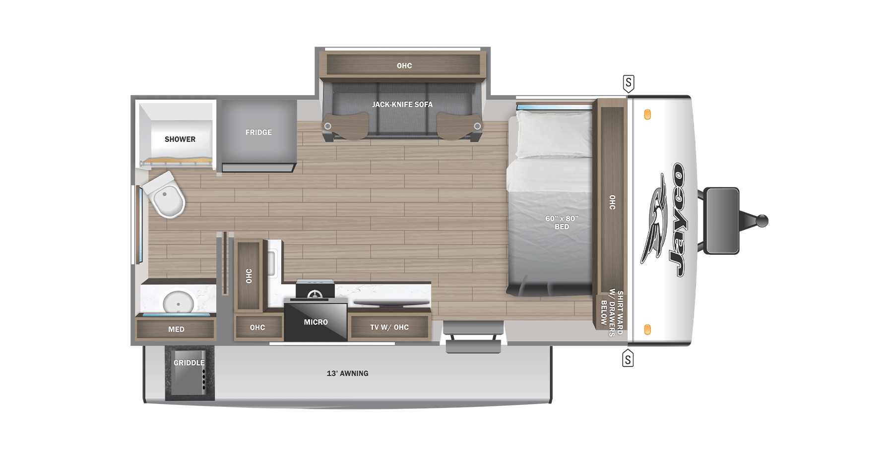View 2026 Jayco Jay Feather Air 16RB complete specs and manufacturer brochures