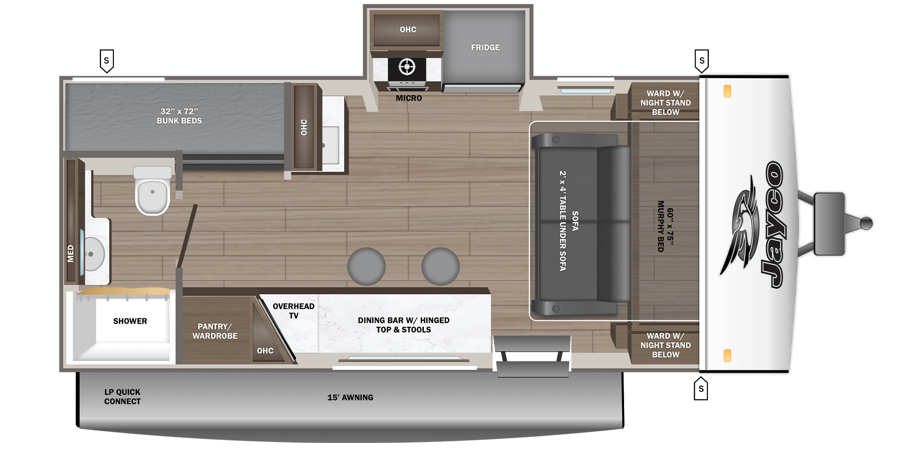 View 2026 Jayco Jay Feather Air 18MBH complete specs and manufacturer brochures