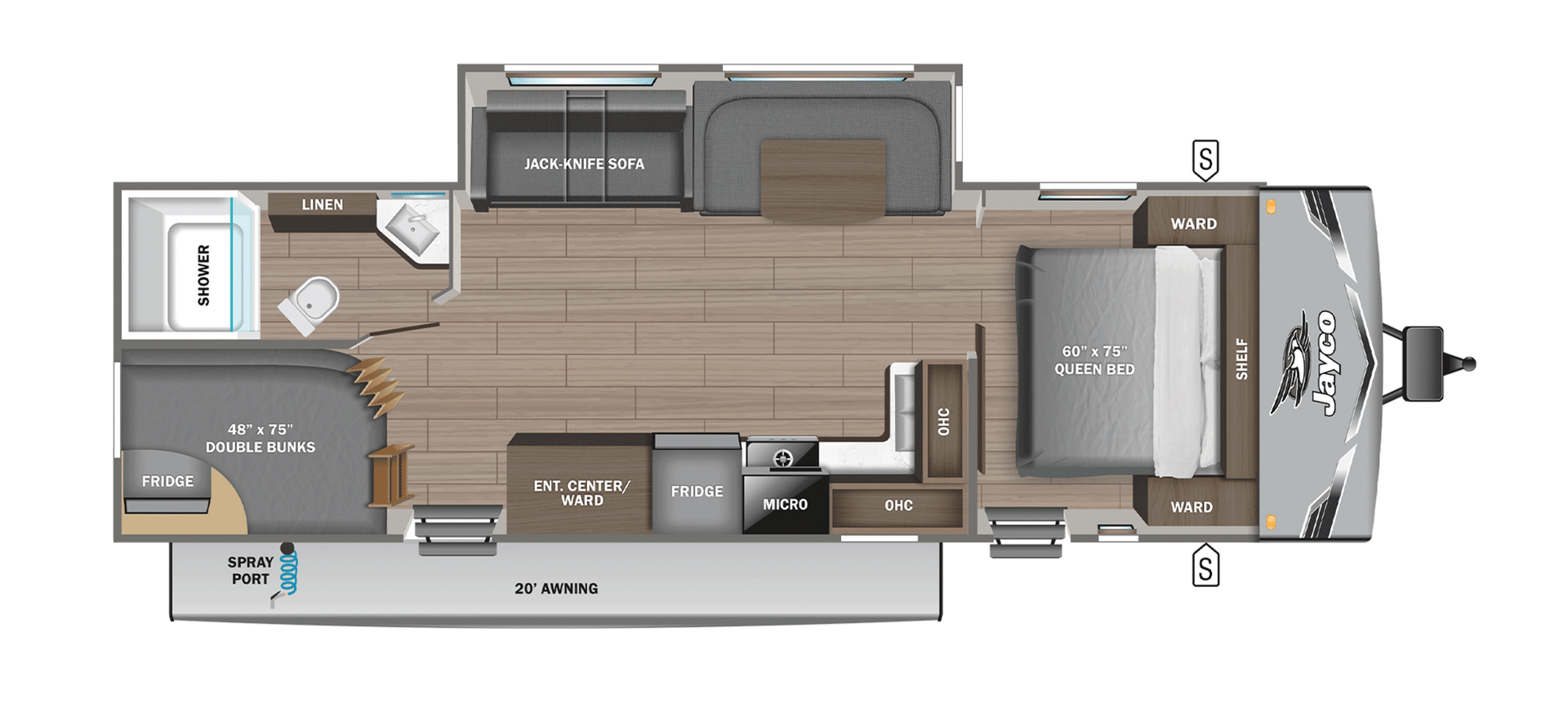 View 2026 Jayco Jay Flight SLX 286BHSW complete specs and manufacturer brochures