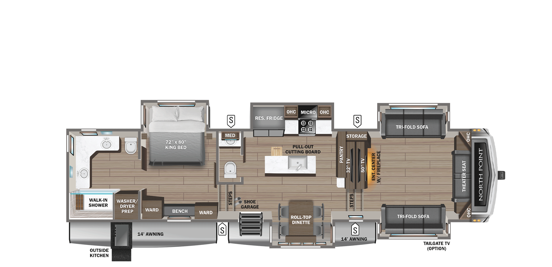 View 2026 Jayco North Point 382FLRB complete specs and manufacturer brochures