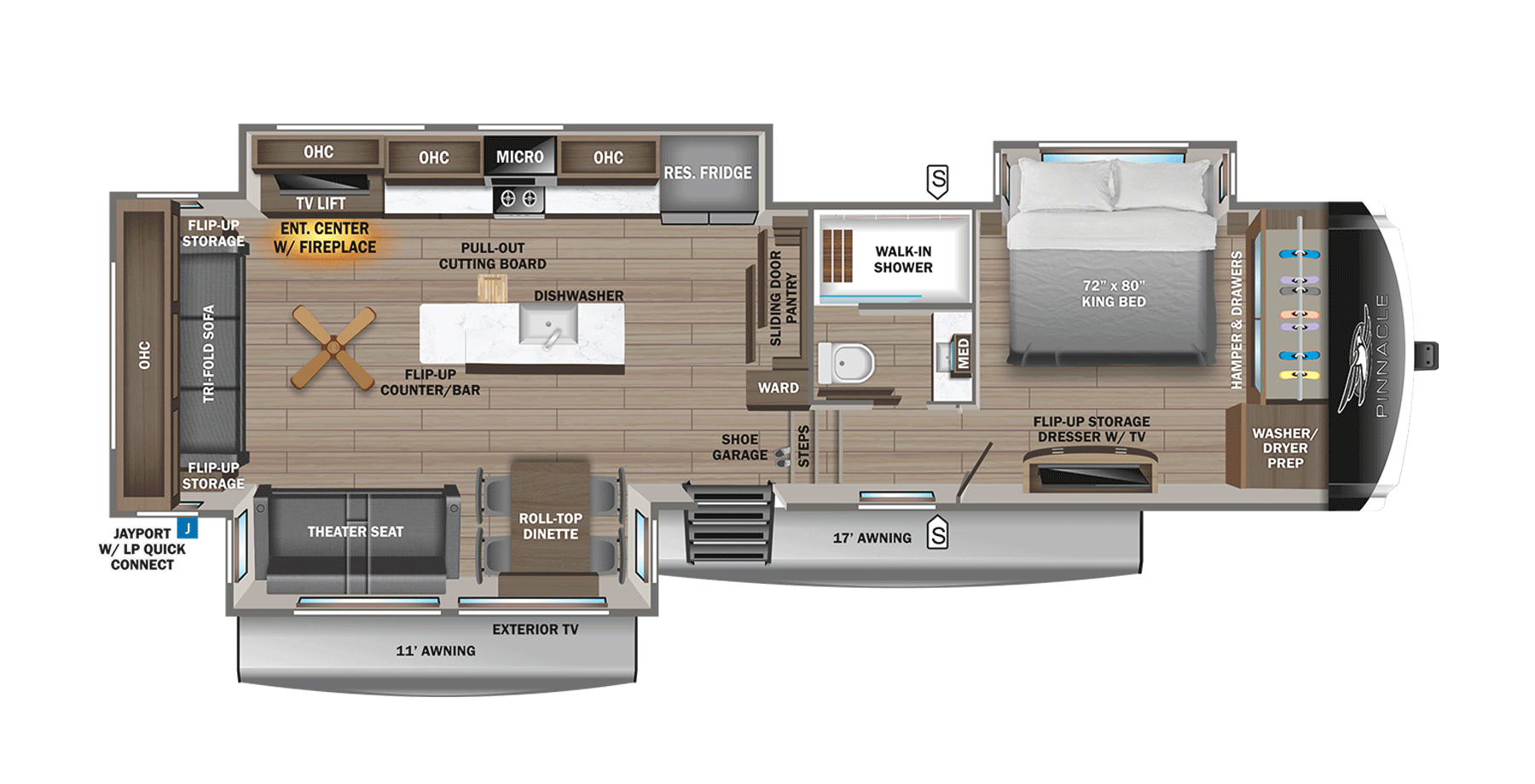 View 2026 Jayco Pinnacle 38KPTS complete specs and manufacturer brochures
