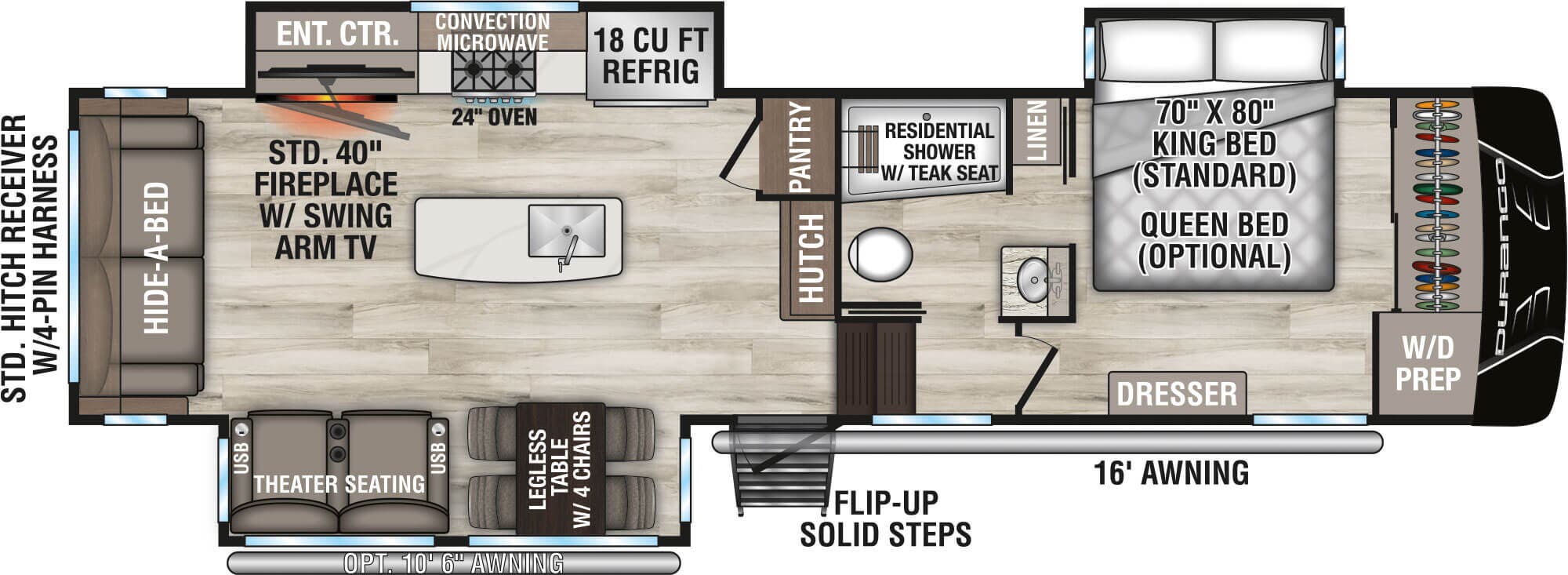 View 2026 K-Z Durango D301RLT complete specs and manufacturer brochures