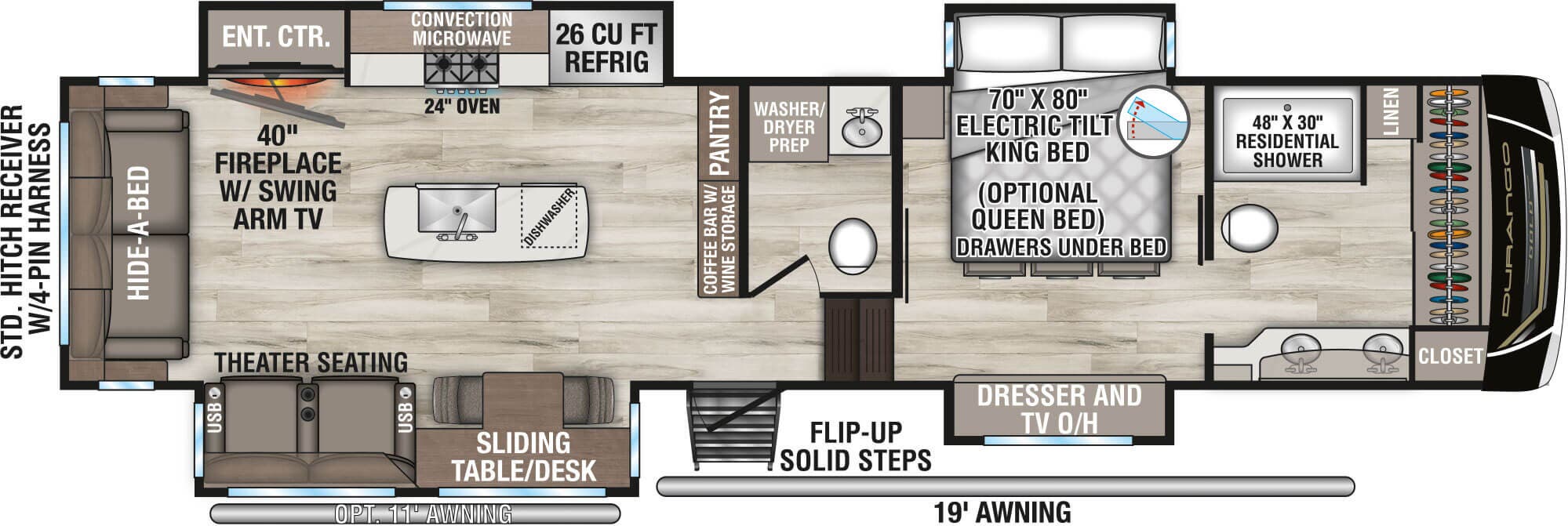 View 2026 K-Z Durango Gold G366FBQ complete specs and manufacturer brochures
