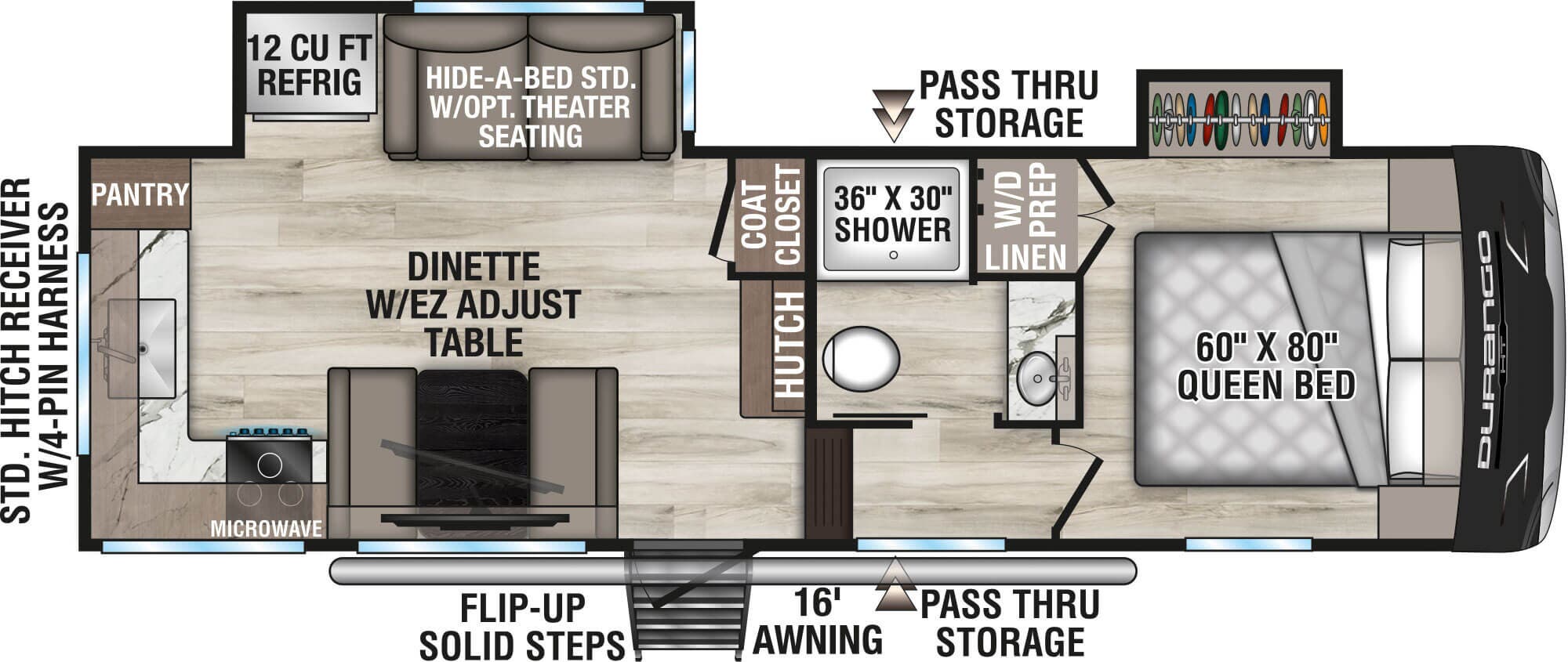 View 2026 K-Z Durango Half-Ton D232MLD complete specs and manufacturer brochures