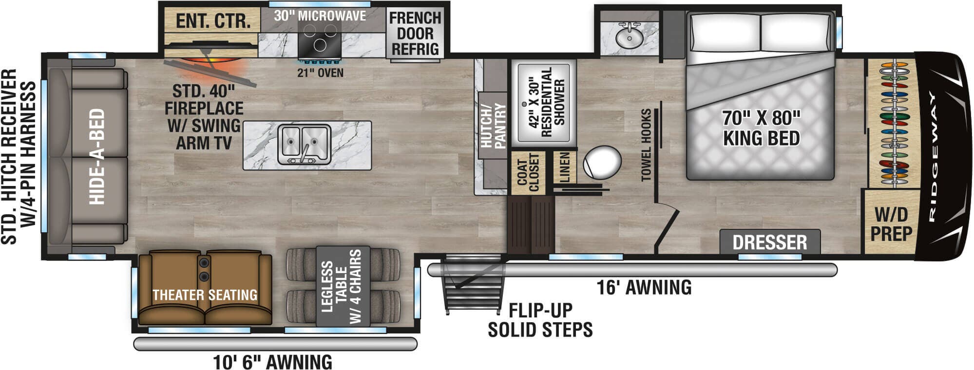 View 2026 K-Z Ridgeway 31RL complete specs and manufacturer brochures