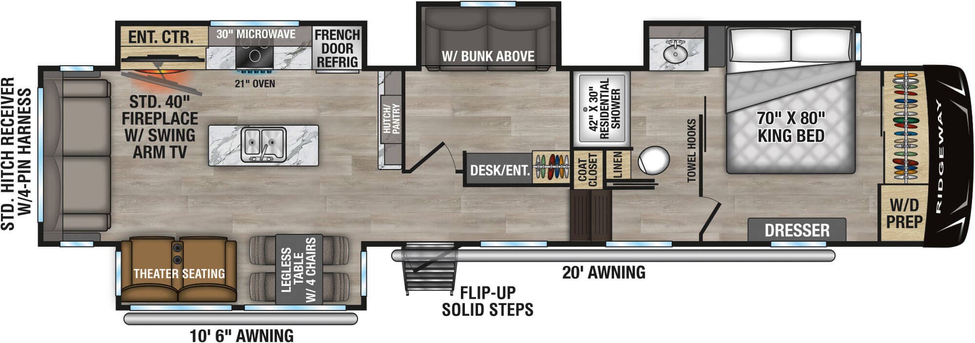 View 2026 K-Z Ridgeway 36MB complete specs and manufacturer brochures