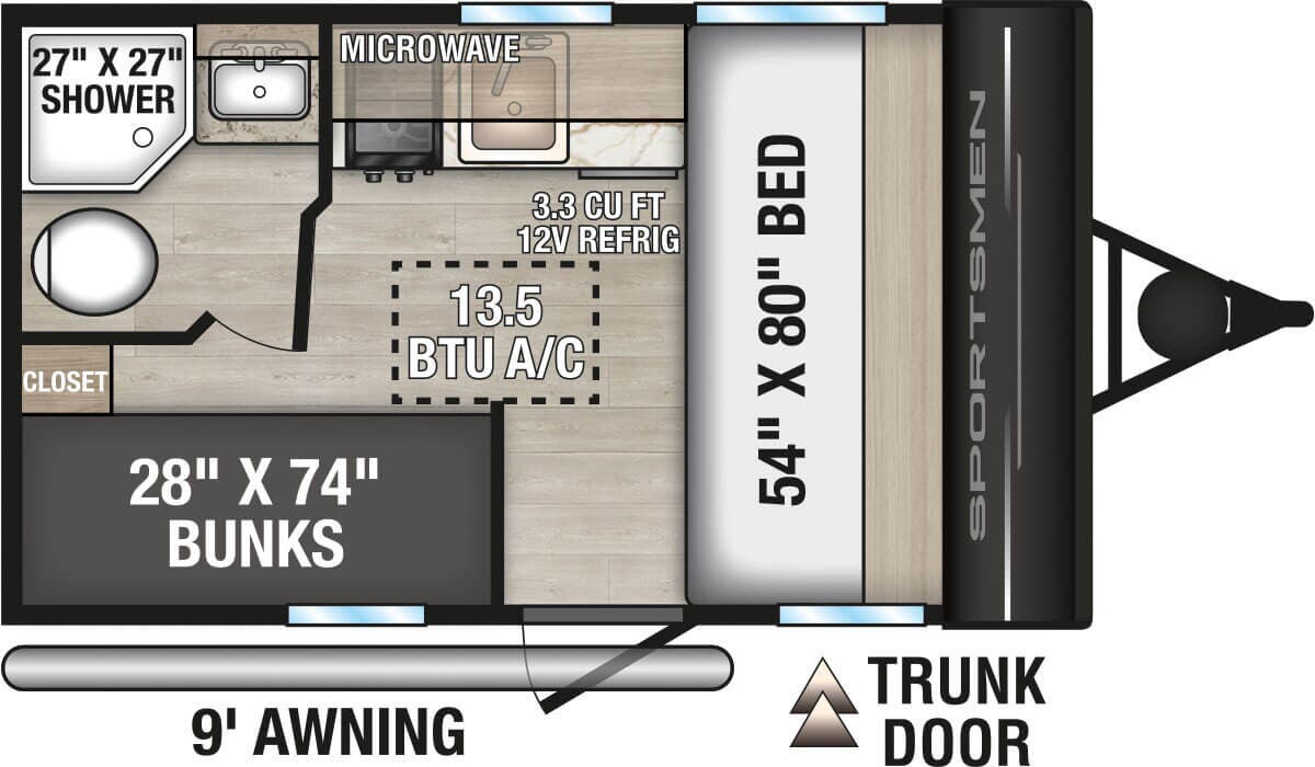 View 2026 K-Z Sportsmen Classic 130BH complete specs and manufacturer brochures