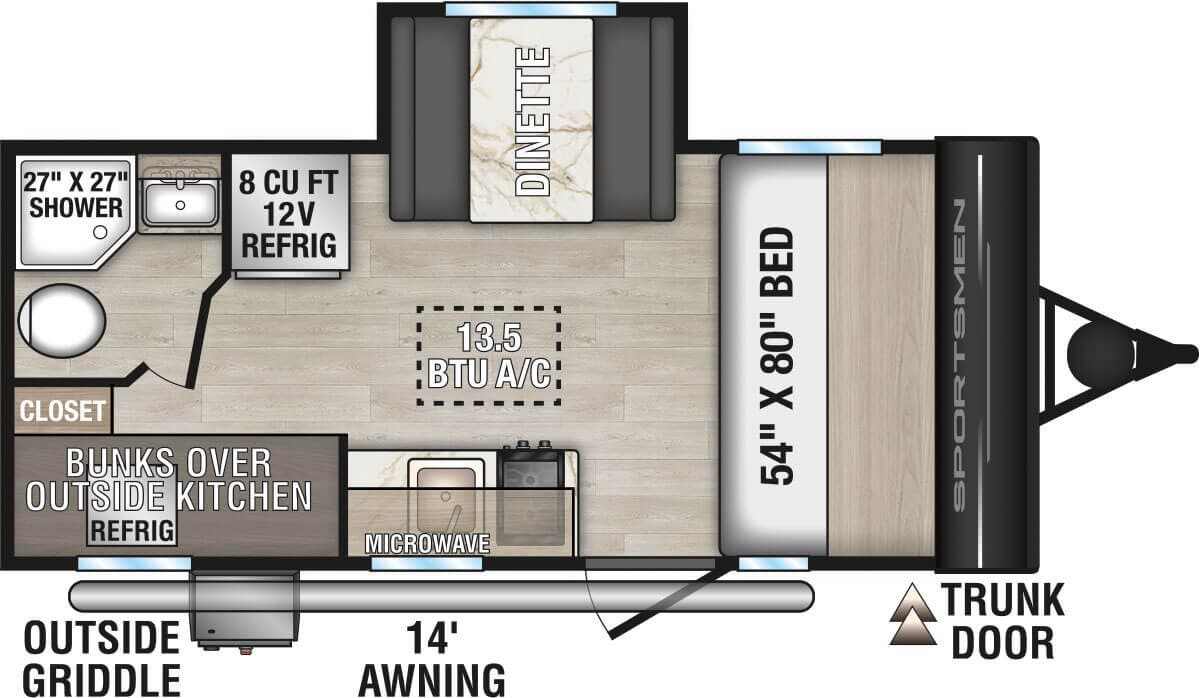 View 2026 K-Z Sportsmen Classic 191BHK complete specs and manufacturer brochures