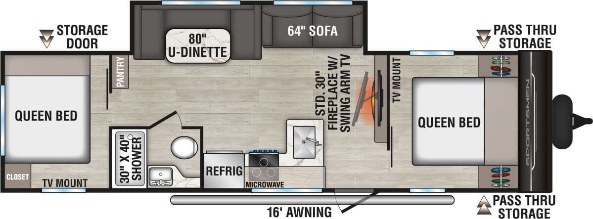 View 2026 K-Z Sportsmen SE 301DBSE complete specs and manufacturer brochures