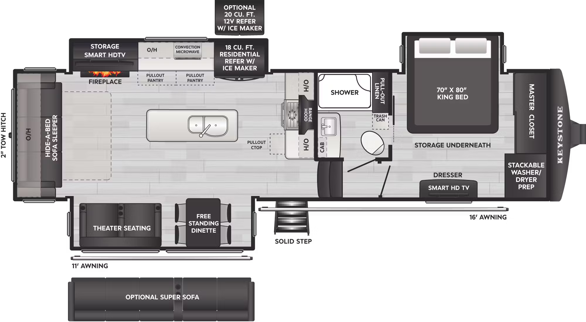 View 2026 Keystone Alpine 3011CK complete specs and manufacturer brochures