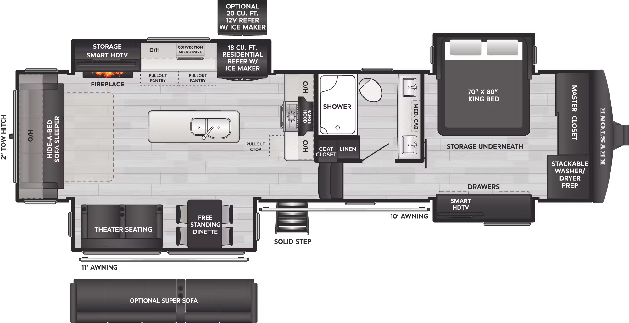 View 2026 Keystone Alpine 3303CK complete specs and manufacturer brochures