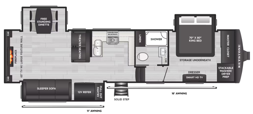 View 2026 Keystone Alpine 3100RE complete specs and manufacturer brochures