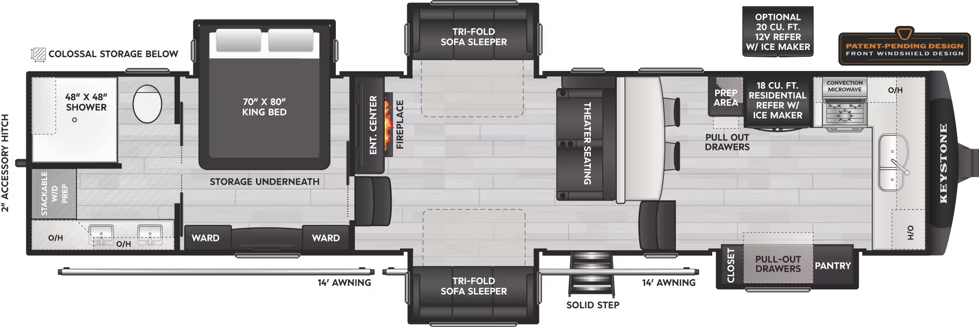 View 2026 Keystone Alpine 3820FK complete specs and manufacturer brochures