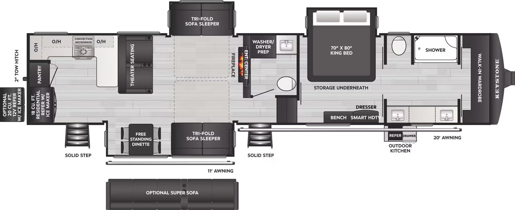 View 2026 Keystone Alpine 3910RK complete specs and manufacturer brochures