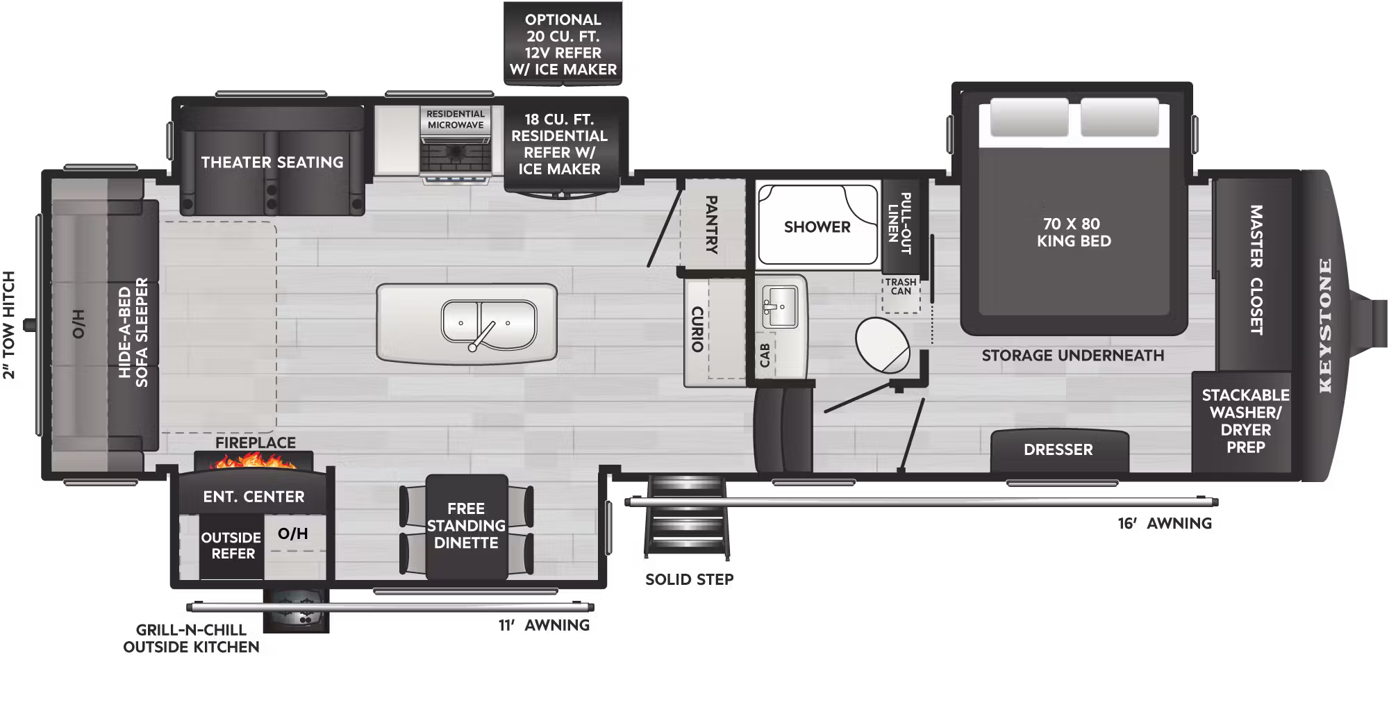 View 2026 Keystone Alpine Avalanche Edition 302RS complete specs and manufacturer brochures