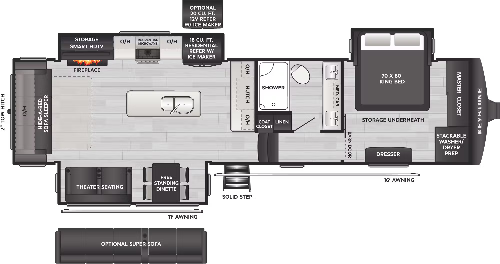 View 2026 Keystone Alpine Avalanche Edition 321RL complete specs and manufacturer brochures