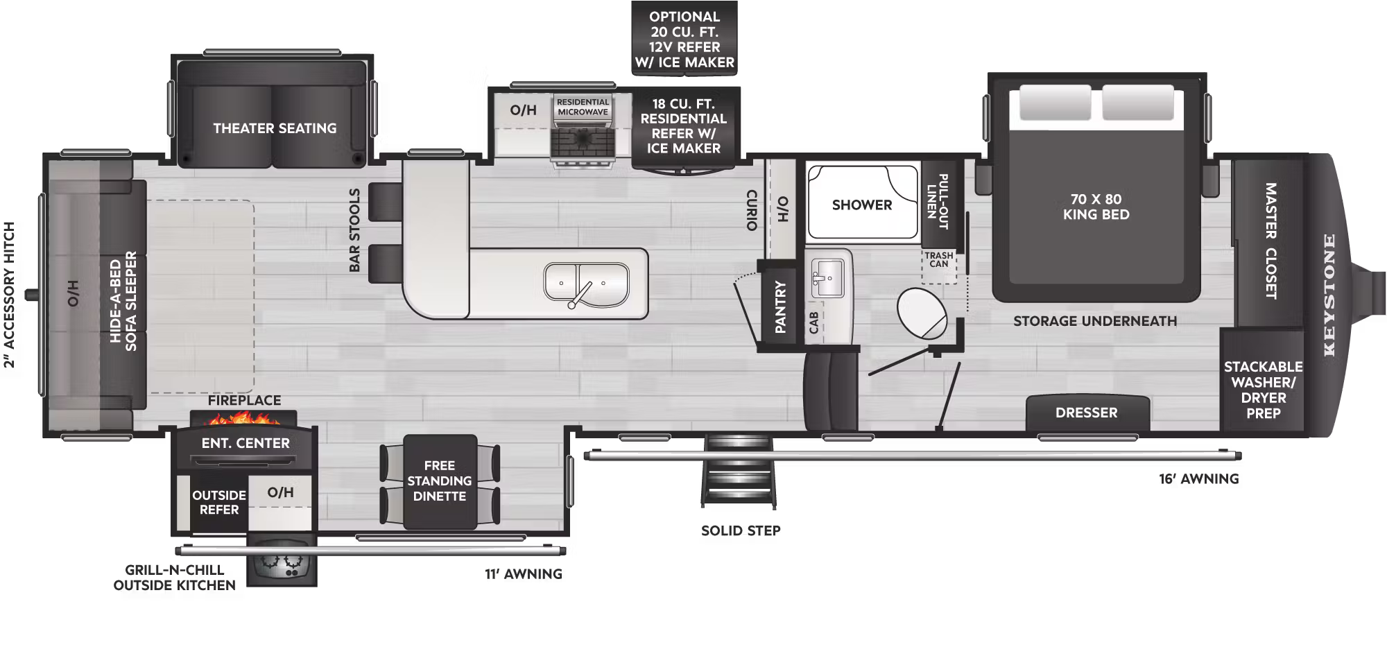 View 2026 Keystone Alpine Avalanche Edition 338GK complete specs and manufacturer brochures