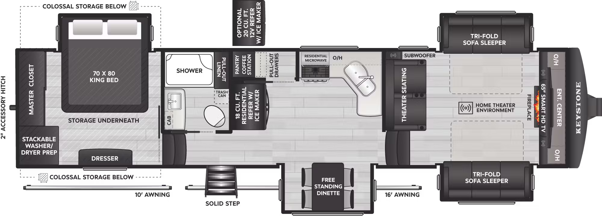 View 2026 Keystone Alpine Avalanche Edition 346FL complete specs and manufacturer brochures