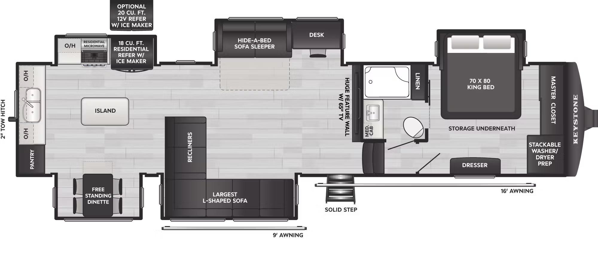 View 2026 Keystone Alpine Avalanche Edition 366LS complete specs and manufacturer brochures