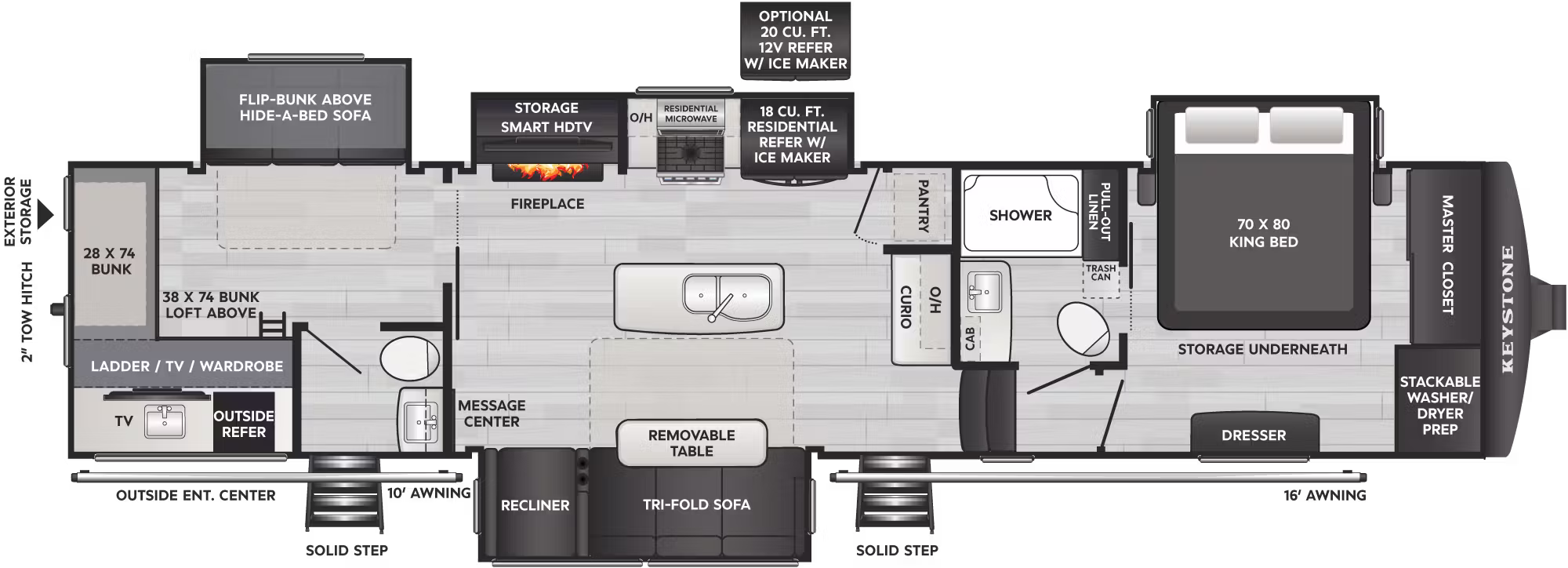 View 2026 Keystone Alpine Avalanche Edition 378BH complete specs and manufacturer brochures