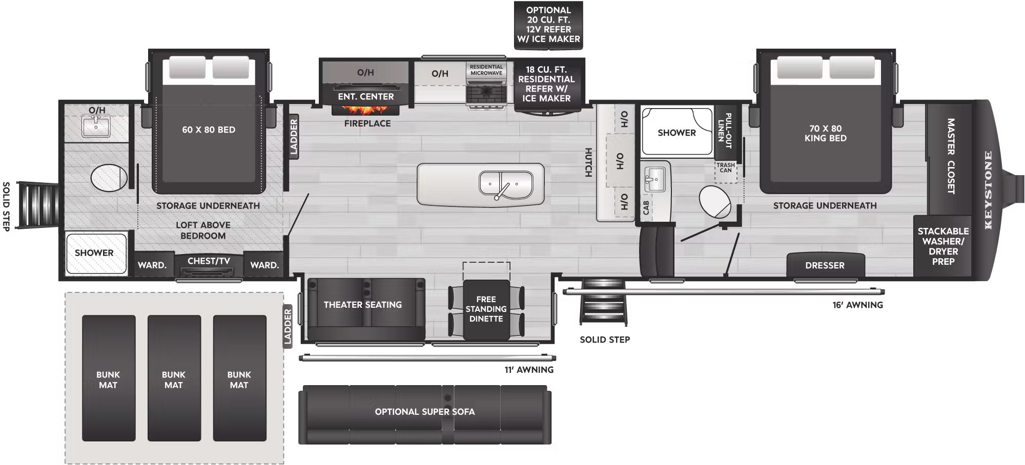 View 2026 Keystone Alpine Avalanche Edition 390DS complete specs and manufacturer brochures