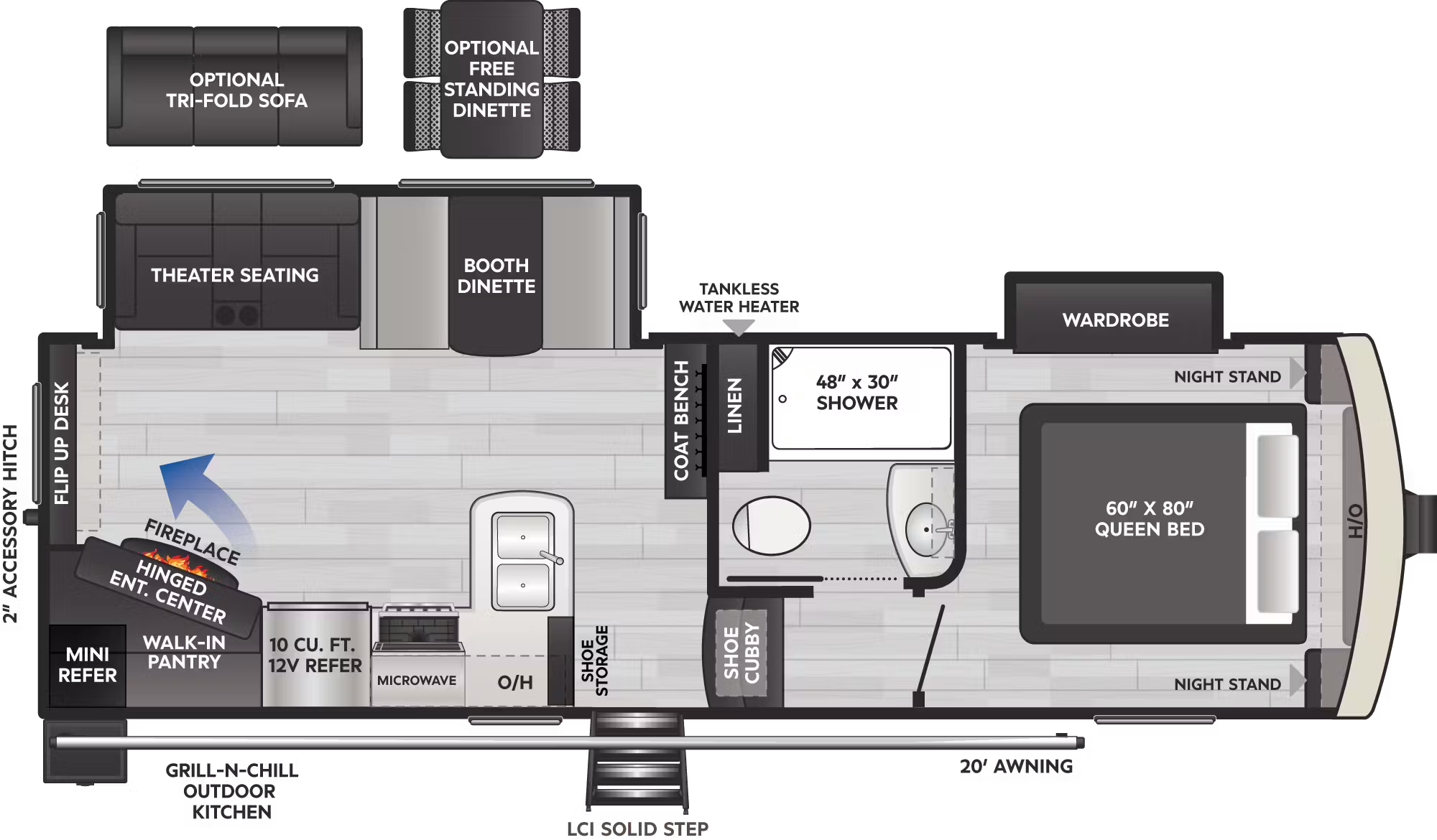 View 2026 Keystone Arcadia Super Lite 248SLRE complete specs and manufacturer brochures
