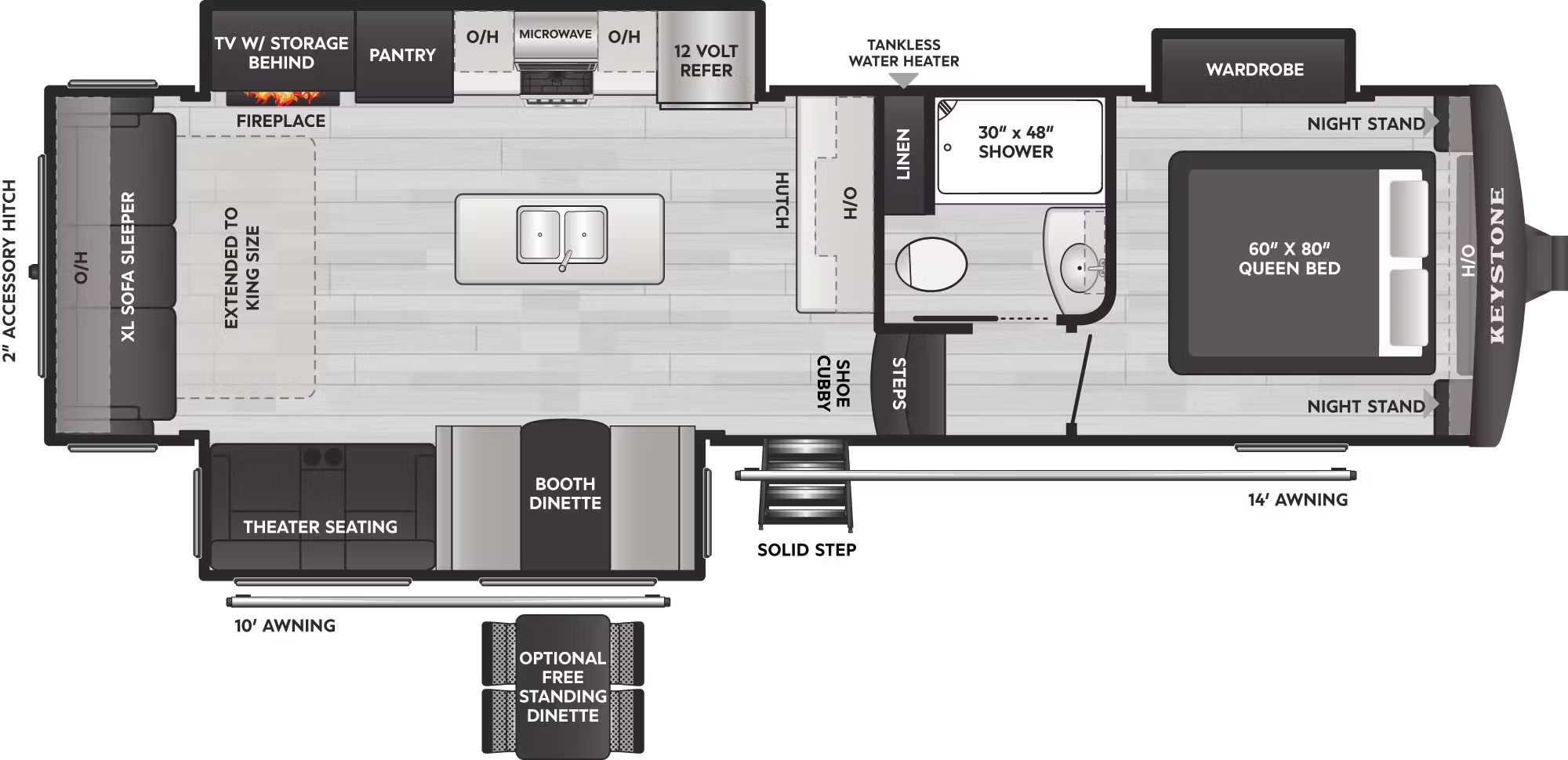 View 2026 Keystone Arcadia Super Lite 292SLRL complete specs and manufacturer brochures
