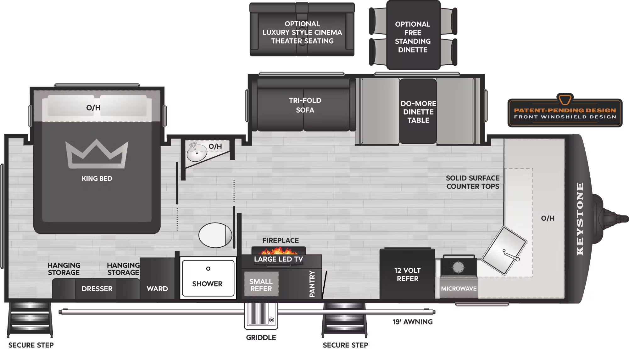 View 2026 Keystone Bullet Premium 265FKS complete specs and manufacturer brochures