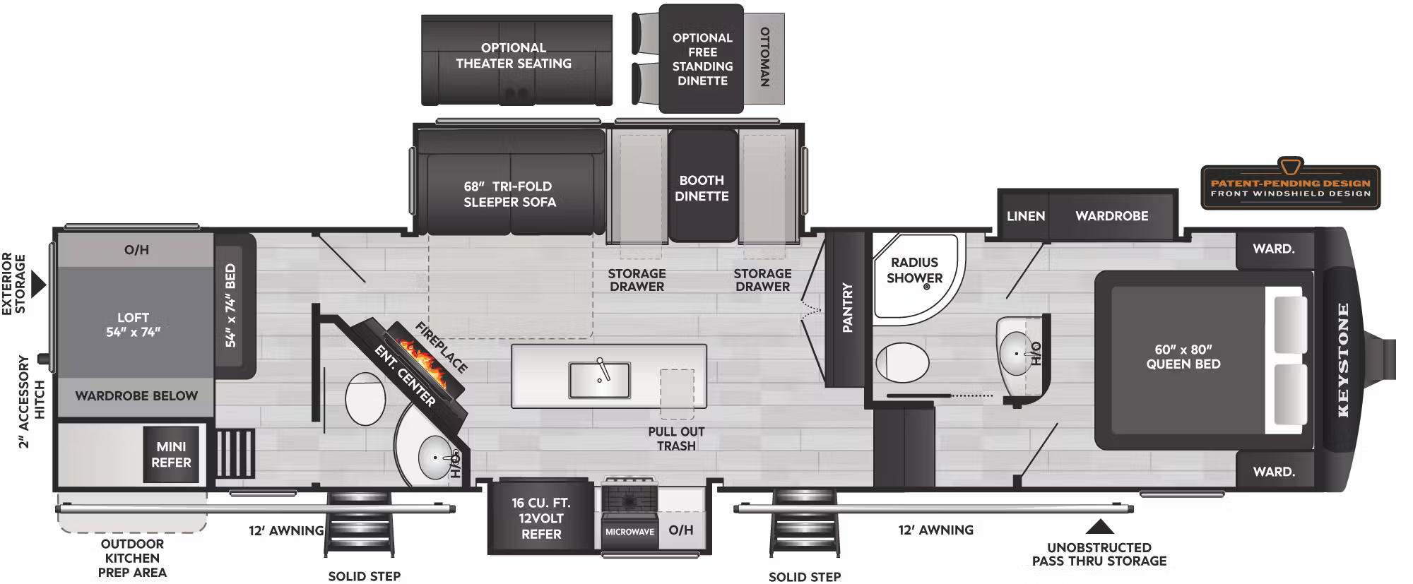 View 2026 Keystone Cougar 364BHL complete specs and manufacturer brochures