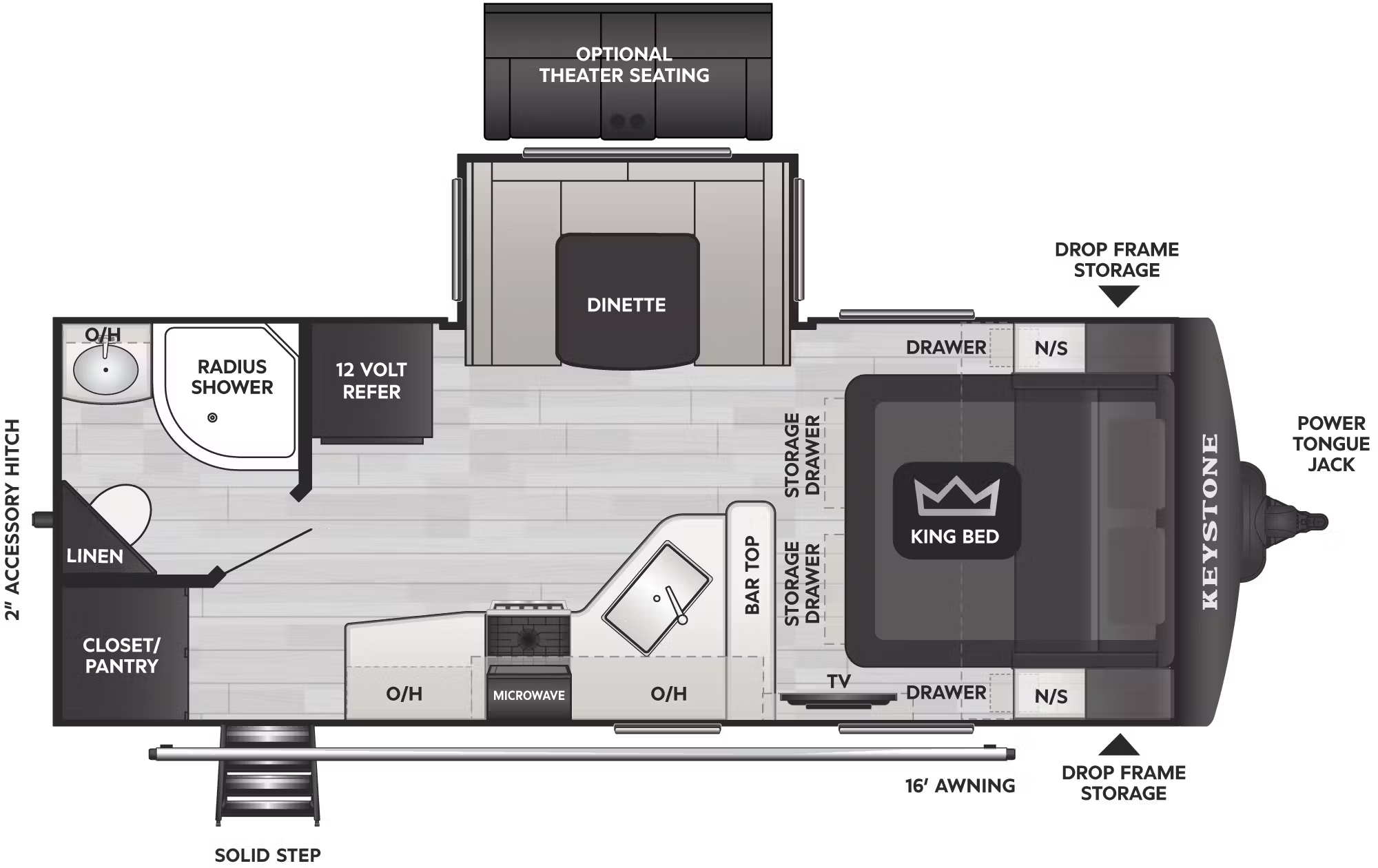 View 2026 Keystone Cougar Half-Ton 22RBSWE complete specs and manufacturer brochures