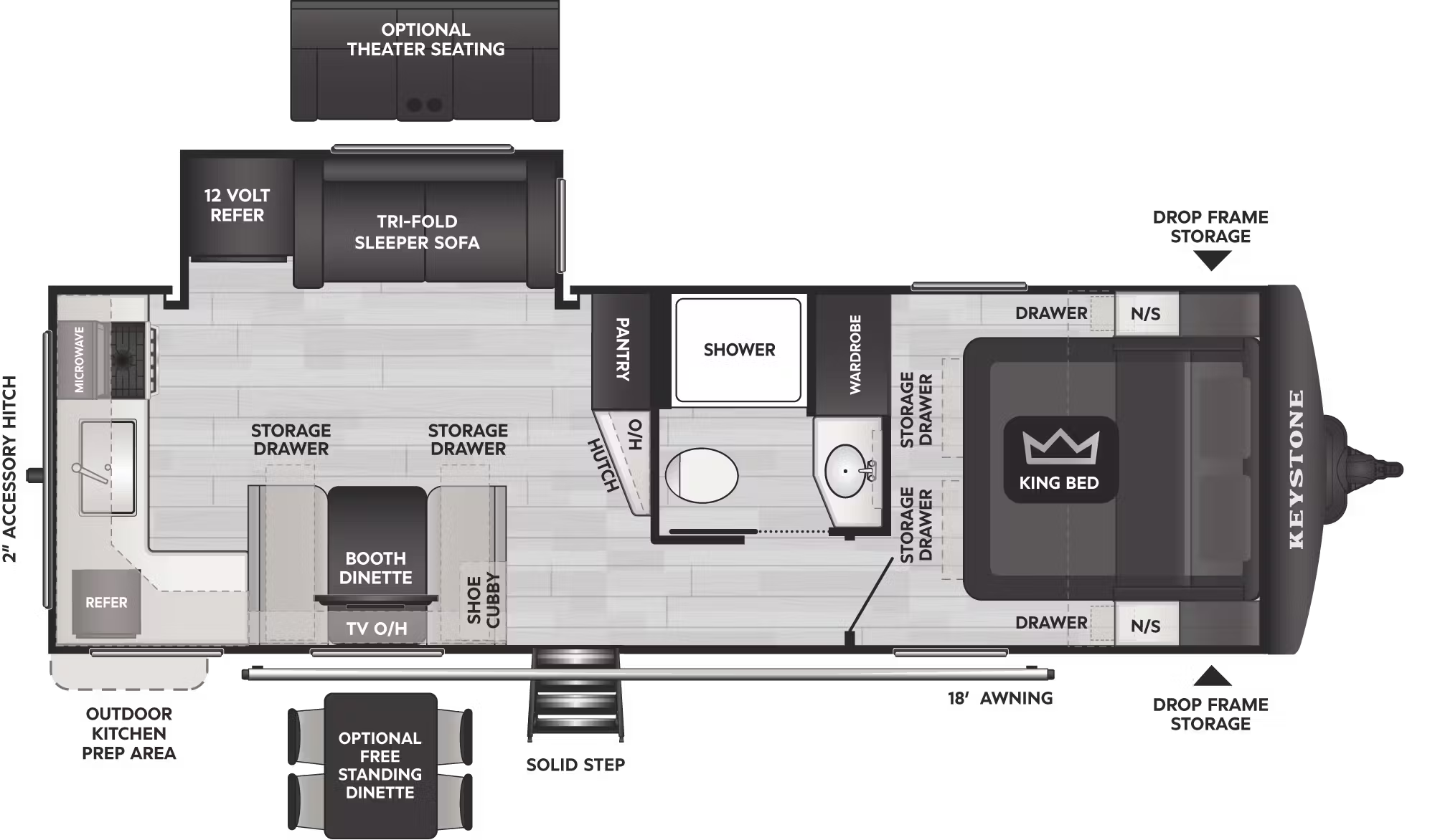 View 2026 Keystone Cougar Half-Ton 25MLEWE complete specs and manufacturer brochures