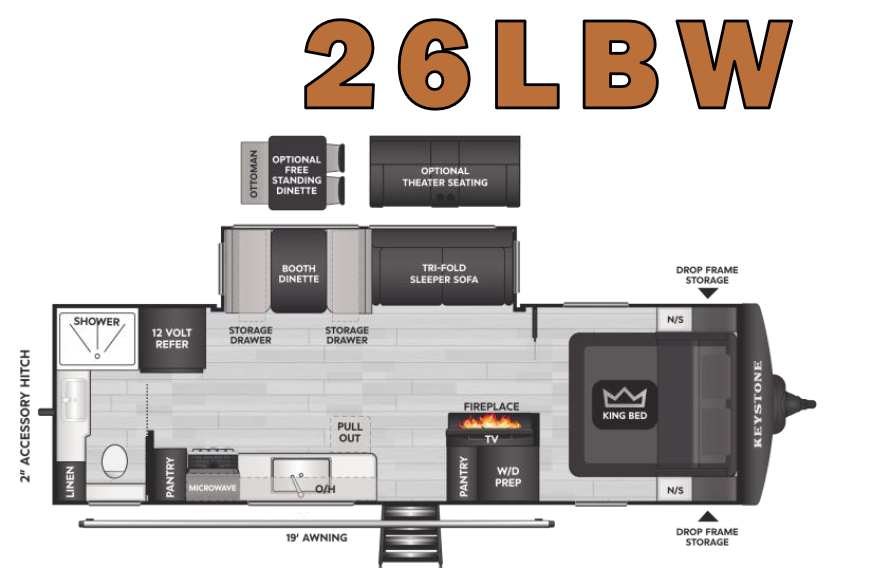 View 2026 Keystone Cougar Half-Ton 26LBW complete specs and manufacturer brochures