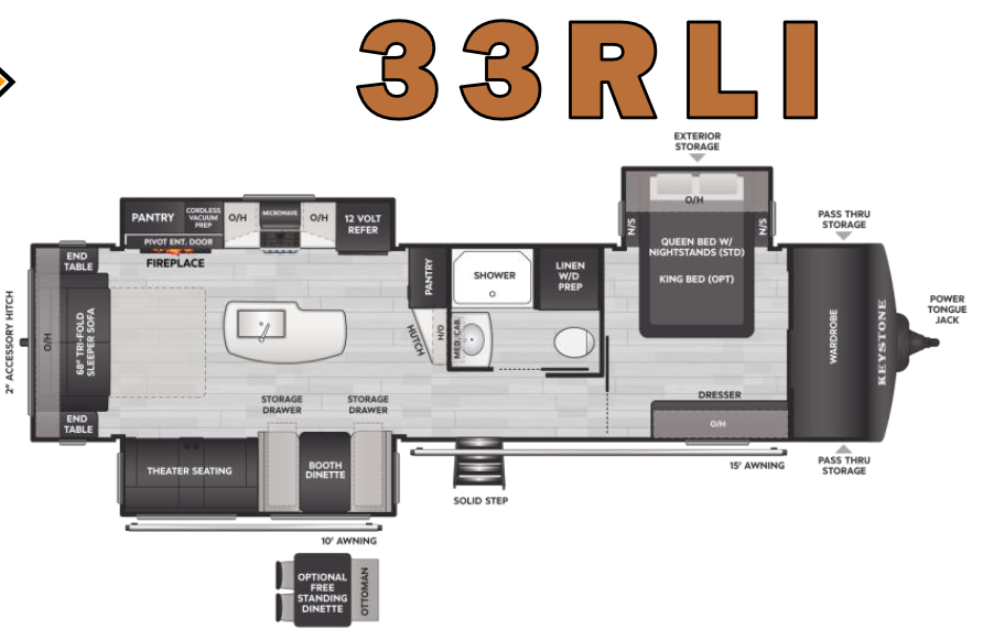 View 2026 Keystone Cougar Half-Ton 33RLI complete specs and manufacturer brochures