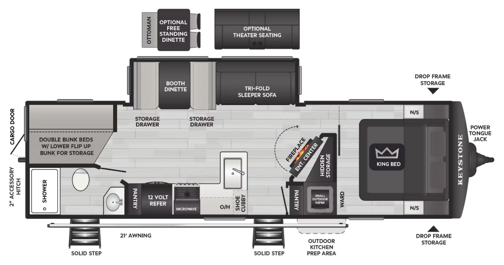 View 2026 Keystone Cougar Western 28BHWE complete specs and manufacturer brochures