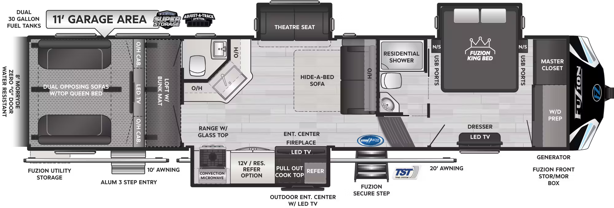 View 2026 Keystone Fuzion 379 complete specs and manufacturer brochures