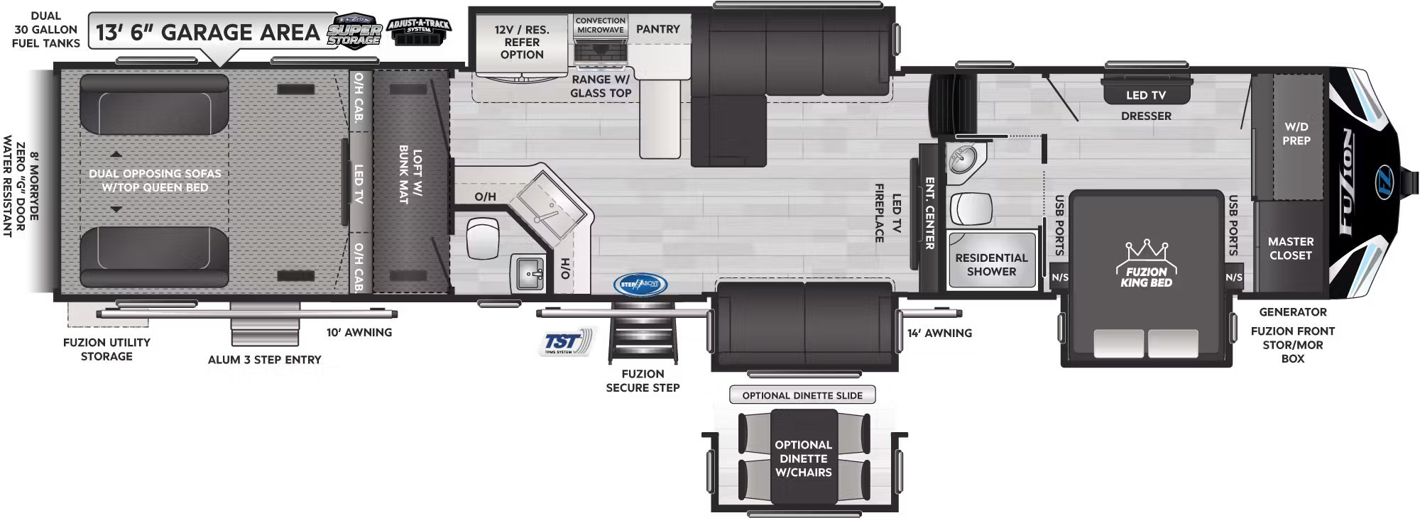 View 2026 Keystone Fuzion 429 complete specs and manufacturer brochures