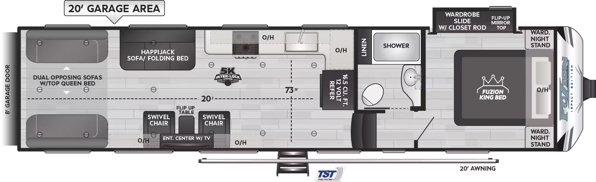 View 2026 Keystone Fuzion Impact 3120 complete specs and manufacturer brochures