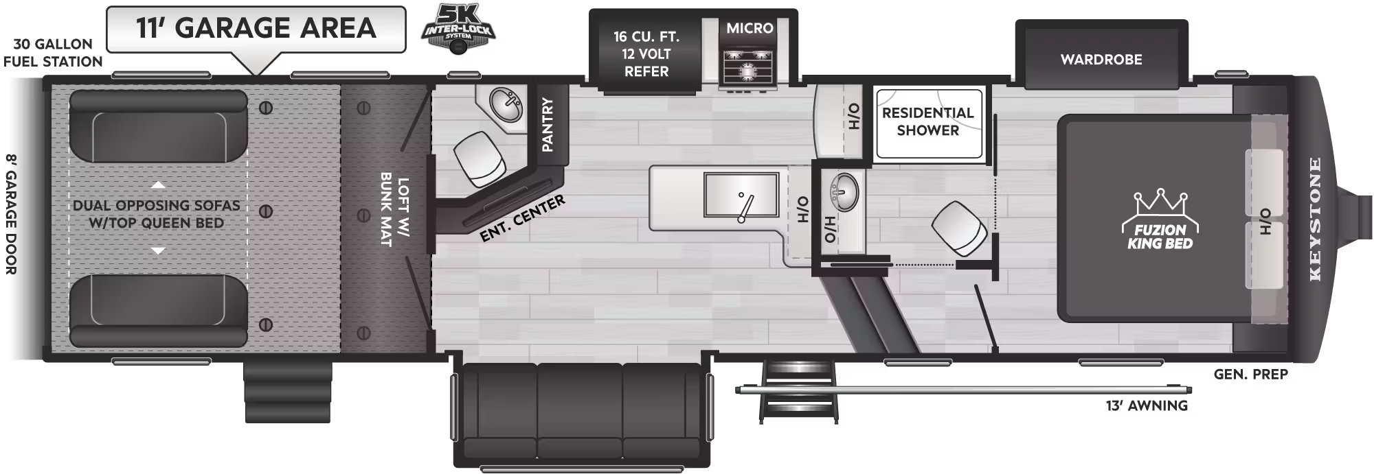 View 2026 Keystone Fuzion Impact 337 complete specs and manufacturer brochures