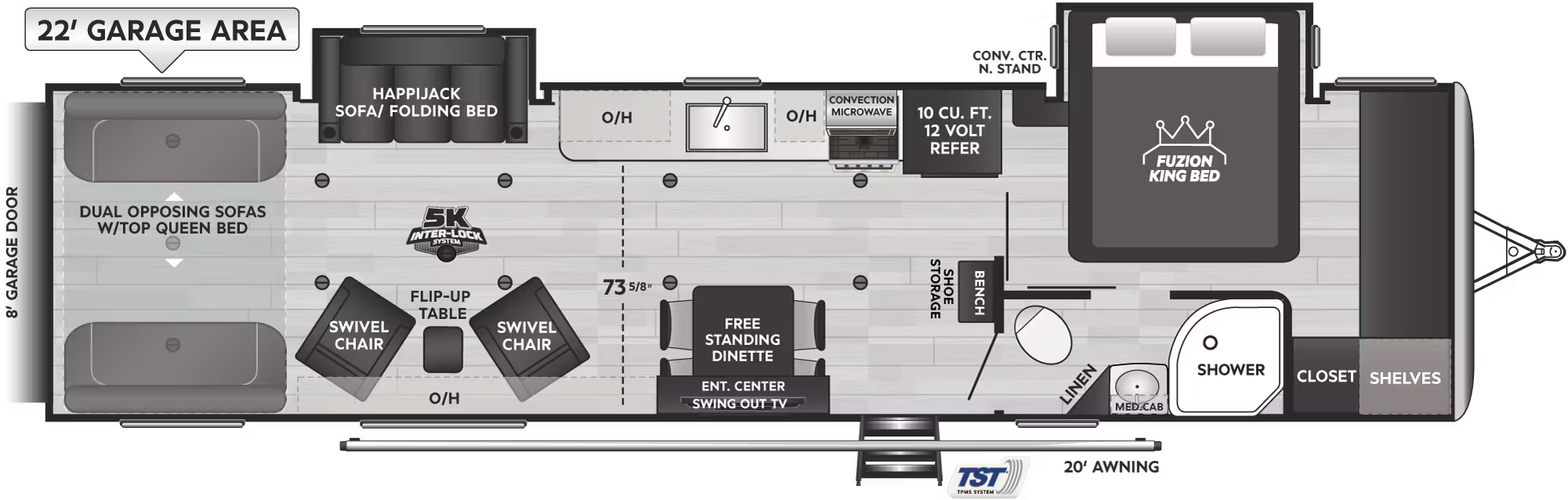 View 2026 Keystone Fuzion Impact 33V complete specs and manufacturer brochures