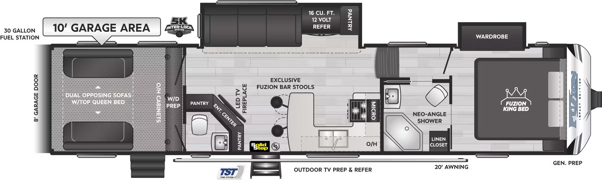 View 2026 Keystone Fuzion Impact 359 complete specs and manufacturer brochures