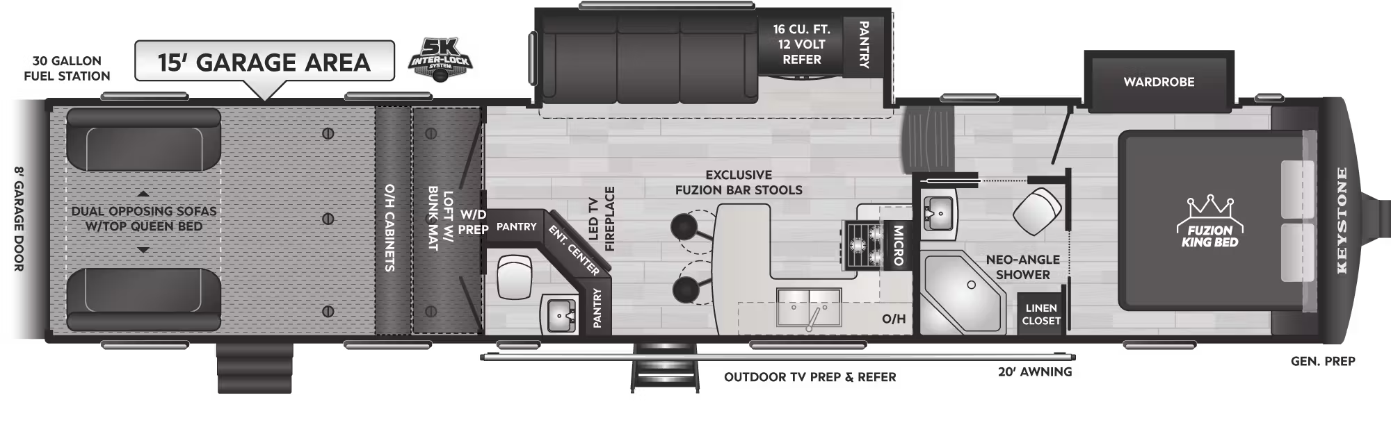 View 2026 Keystone Fuzion Impact 415 complete specs and manufacturer brochures