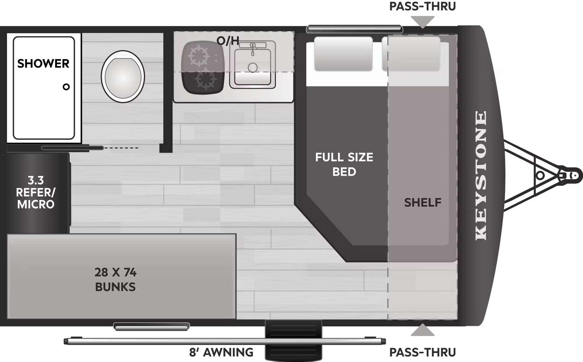 View 2026 Keystone Hideout Mini 130BH complete specs and manufacturer brochures
