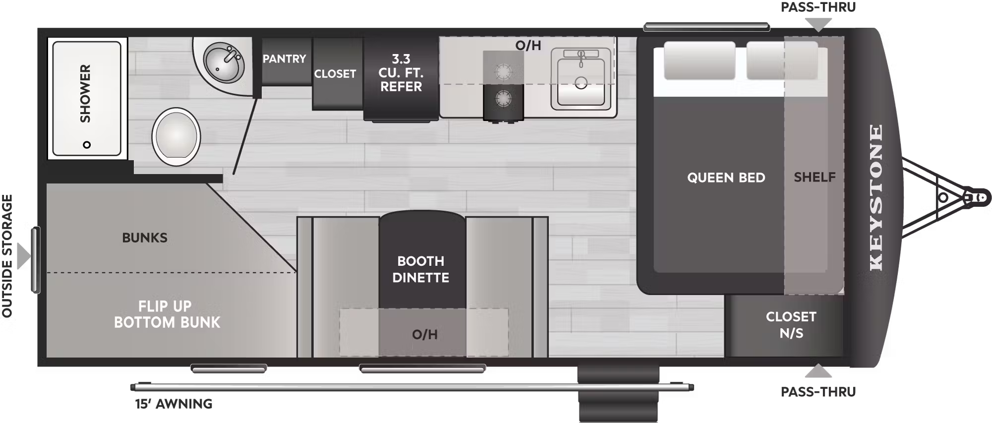 View 2026 Keystone Hideout Mini 201BH complete specs and manufacturer brochures