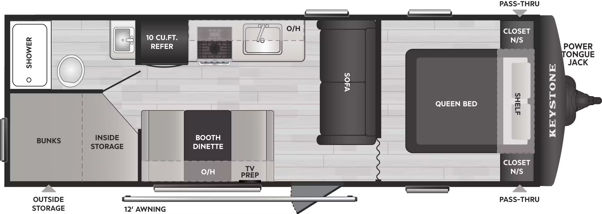 View 2026 Keystone Hideout Sport 240BH complete specs and manufacturer brochures
